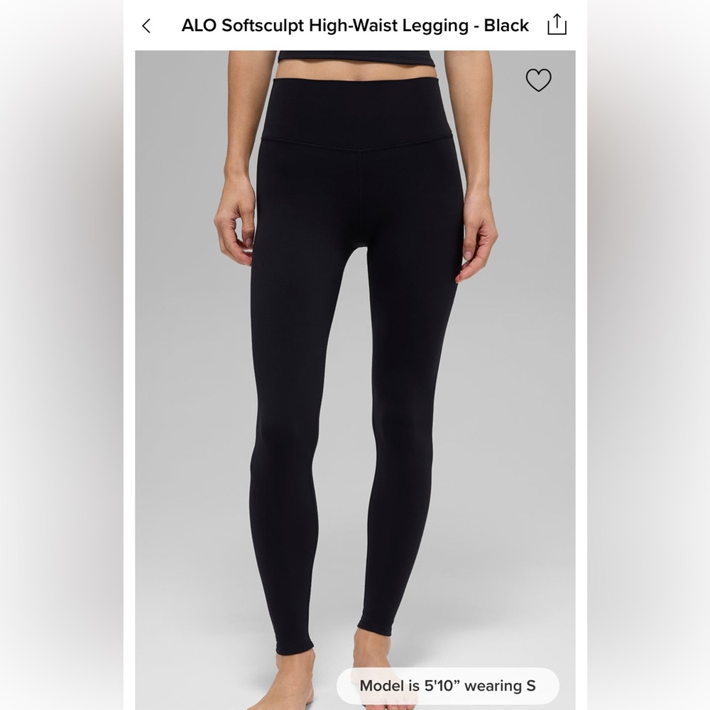 ALO Softsculpt High-waist Leggings - Black size S. New with tags